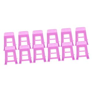Toddmomy 12 Pièces Chaise Miniature Tabourets De Bar De Maison De Poupée Accessoires De Maison De Poupée Miniature Modè De Mini Tabourets Chaises Violet Ob11 Plastique Mini Chaise Meubles - Publicité