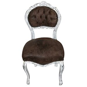 Biscottini Louis XVI 91 x 44 x 42 cm français Antique   Fauteuil Chambre à Coucher   Chaises Style Baroque, Hêtre, Marron, 91x44x42 cm - Publicité