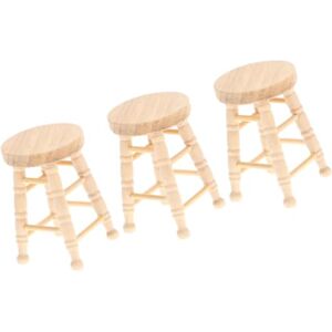 Didiseaon 3 Pièces Tabouret Rond Rondin Mini Chaise Jouet Modèle De Chaise Miniature Tabouret De Comptoir Miniature Tabouret Miniature Fauteuil Miniature Décoration Meubles en Bois Ornements - Publicité