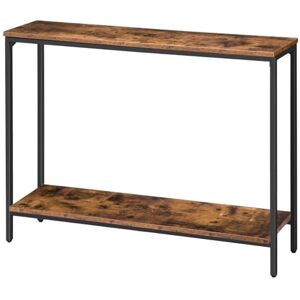 HOOBRO Table Console, Table d’entrée, Table d’appoint, Bout de Canapé, 120 x 20 x 75 cm, Cadre en Métal, pour Salon, Bureau à Domicile, Marron Rustique EBF20XG01G1 - Publicité