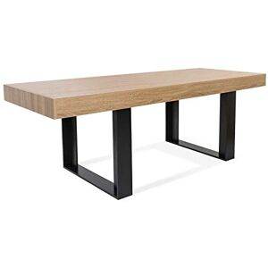 IDMarket Table à Manger Rectangle Phoenix 10 Personnes Bois et Noir 200 cm - Publicité