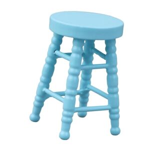Qianly Modèle de chaise de Bar à échelle 1/12, repose-pieds Miniature en bois, accessoires de bricolage, Mini barre de hauteur de comptoir pour ameublement, Bleu - Publicité