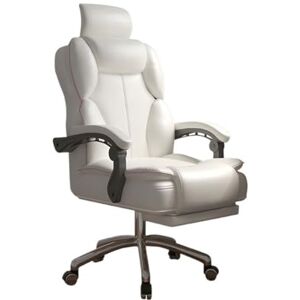 GLigeT Fauteuil de Bureau Chaise de jeu confortable à dossier haut, fauteuil élévateur sédentaire, chaise pivotante for chambre à coucher, siège de canapé, chaise de bureau Siege de Bureau ( Color : White ) - Publicité