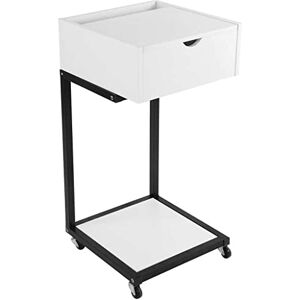 BYNABJFA Table Basse en Forme de C, Support de Rangement Mobile pour Bureau d'ordinateur Portable, Table de Chevet avec Miroir, Meubles de Maison, Table d'appoint - Publicité