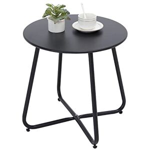 Fokebel Petite table d'appoint en métal Ronde Avec pieds réglables Diamètre : 45 x 45 cm Noir - Publicité