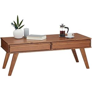 IDIMEX Table Basse Jona Style scandinave Table de Salon rectangulaire avec 2 tiroirs, en pin Massif lasuré Brun foncé - Publicité