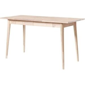 Nordic Story NORDICSTORY Table de bureau avec 2 tiroirs en bois massif chêne, idéale pour ordinateur PC, bureau pour enfants, meubles de style nordique moderne 140 x 60 x 75 cm Couleur chêne blanchi - Publicité