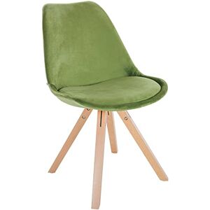 CLP Chaise De Salle A Manger Sofia en Velours I Chaise De Visiteur avec Assise Rembourré I Pieds Bois I Dossier, Couleur:Vert Clair, Couleur du Cadre:Natura (carrée) - Publicité