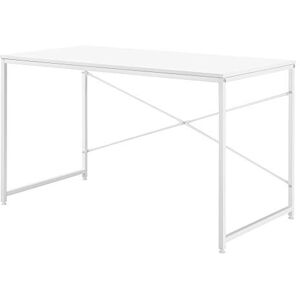 [en.casa] ® Poste de Travail Bureau d'Ordinateur Table de Bureau Gaming Étude Pieds en Métal Plateau de Table MDF 16 mm 120 x 60 x 72 cm Couleur Blanc - Publicité