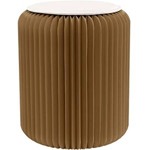 STOOLY Tabouret Pliable Assise en Similicuir en Carton Recyclable (Marron Kraft, 42 cm) - Publicité