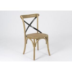 Amadeus Croisillon Métal et Bois Naturel (Lot de 2) (Catégorie : Chaise Salle à Manger), Brown, Unique - Publicité