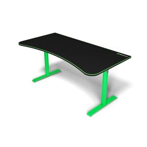 Arozzi Arena Bureau Gaming incurvé Ultra Large avec Tapis sur Toute la Surface, Support de Moniteur avec découpes et Filet de Gestion des câbles – [Green] - Publicité