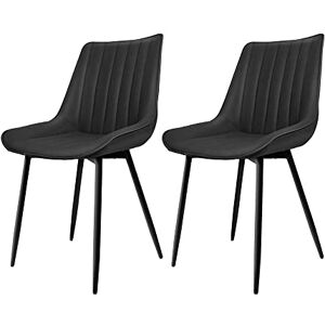 LANTUS Lot de 2 Chaises De Salle à Manger,Chaise De Cuisine RembourréE,Chaise De Salle à Manger avec Pieds MéTalliques Noirs,Convient pour La Salle à Manger, La Coiffeuse-Noir-2PC - Publicité