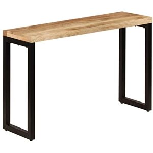 vidaXL Table Console Table de Bout Mobilier Bois de Manguier Massif et Acier - Publicité