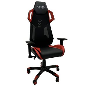 Astan Hogar Chaise Gaming, Nylon Simili Cuir, Noir/Rouge, Mediano - Publicité