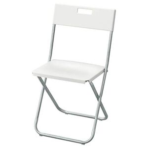 Gunde Chaise pliante en acier galvanisé avec assise en plastique polypropylène Couleur : blanc - Publicité