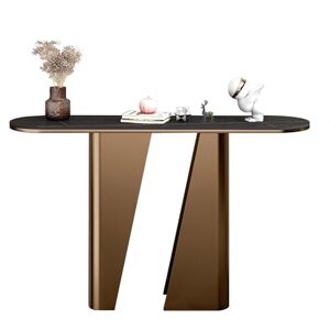 KPHYMOD Table Console Table Console À Bords Arrondis, Table De Canapé Étroite Moderne, Table D'entrée pour Couloir, Salon, Foyer, Assemblage Facile (Color : Black+Gold-2, Size : 63X13.8X33.5in) - Publicité