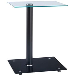 Haku Möbel Table Basse, Métal, Verre Transparent Noir, L 40 X P 40 X H 52 cm - Publicité