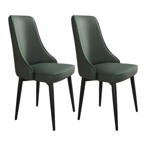 TINGMIAN Lot de 2 chaises de salle à manger et de cuisine Chaises de salle à manger rembourrées modernes avec housse en cuir synthétique souple, assise rembourrée et pieds en métal (couleur : vert, - Publicité