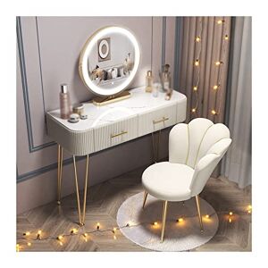 GaRcan Coiffeuse en Bois pour Chambre à Coucher, Coiffeuse Simple, Table en Verre, Dossier, Chaise de Maquillage, Miroir de Maquillage Intelligent, Coiffeuse, Bureau avec Miroir et lumièr - Publicité