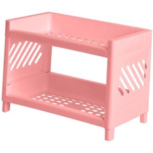 Jeanoko Étagère de Rangement de Bureau à 2 Niveaux, Structure Robuste, étagère de Rangement Multifonctionnelle pour Le Bureau (Rose) - Publicité