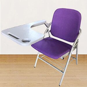JIAXI-HG Lot de 6 chaises pliantes modernes et simples avec tableau d'écriture, chaise de bureau en tissu métallique, chaise d'apprentissage intégrée, chaise de loisirs pour la famille (violet + blanc, 6 - Publicité