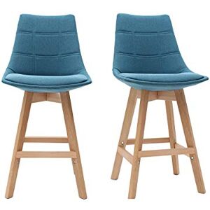 Miliboo Tabourets de Bar scandinaves Bleu Canard 65 cm (Lot de 2) Matilde Stéphane Plaza - Publicité