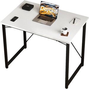 Devoko Bureau d'ordinateur, Table, Petits Bureaux d'étude 80 x 50 x 75 cm pour Les Petits Espaces, Poste de Travail, Bureau et Travail à Domicile, Cadre en Métal, Blanc - Publicité