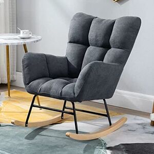 JWJJWHBL Fauteuil à Bascule Moderne à Dossier Haut, Fauteuil à Bascule rembourré, Chaise Longue de Salon, Chaise à Bascule de Jardin, Chaise d'allaitement Moderne en Tissu Teddy pour Maman - Publicité