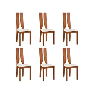 Unique Lot de 6 chaises Silvia Hêtre Massif Merisier & Blanc - Publicité