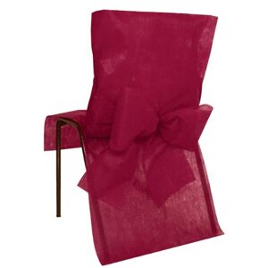Santex Sachet de 10 housses de chaise non tisse avec noeud diff. Coloris bordeaux - Publicité
