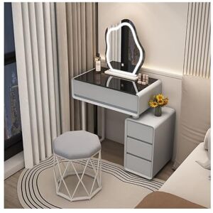 GaRcan Ensemble de Coiffeuse de Maquillage, Coiffeuse de Maquillage, Bureau, tiroirs de Rangement latéraux Gauche ou Droit, Ensemble de Bureau de vanité de Chambre à Coucher pour Filles ( - Publicité