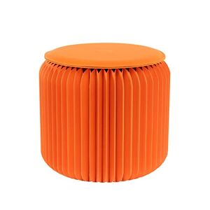 STOOLY Tabouret Pliable Assise en Simili Cuir en Carton Recyclable (Orange Mandarine, 28 cm) - Publicité