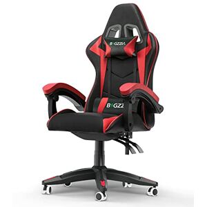 bigzzia Chaise Gaming,Ergonomique PU Cuir Chaise Bureau,Hauteur Réglable,avec Lombaire&Appui-Tête Appui,Dossier Inclinable à 155°,Fauteuil Gaming Adultes Enfants (Rouge) - Publicité