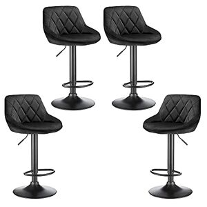 RELOVE Tabouret de Bar Lot de 4 en Velours,4 tabourets de Cuisine,Rotation à 360 degrés,Lot de 4 en Velours,Robuste et Ultra Silencieux, pour Comptoir Bar ou Cuisine ,Chaise de Bar Spoon,Capacité 120KG (4pc) - Publicité