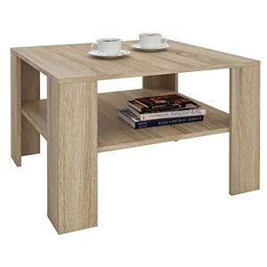 IDIMEX Table Basse SEJOUR, Table de Salon de Forme carrée avec 1 étagère Espace de Rangement Ouvert, en mélaminé décor chêne Sonoma L68 x l68 x H41 cm - Publicité