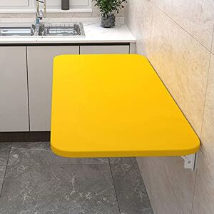 BoqQu Bureau d'ordinateur Pliable – Table Murale Pliante Robuste/Bureau en Bois Suspendu pour Petit Espace pour Chambre/Salle de Bain/Balcon/Cuisine et Table de Salle à Manger (Couleur : Jaune, ta - Publicité