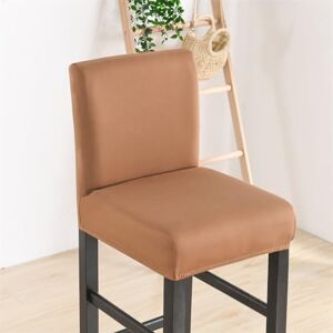 FANSU Housse Tabouret de Bar Tissu Extensible Doux Housse de Chaise de Bar avec Dossier pour Chaise Haute Pivotante, Couverture de Chaise Salle à Manger Doux et Lavable (1 pièce,Brun Clair) - Publicité