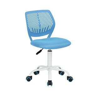 FurnitureR Moderne, Travail sans accoudoir, Ergonomique, Réglable en Hauteur, Pivotante, Bureau à Domicile, Chaise D'étude, Bleu, Metal, Blue, 38,5CM x40CM x75-87CM - Publicité