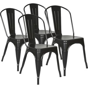 MUL-BOUTIQUE Chaises Salle Manger en Métal, Quatre Chaises De Salle à Manger De Style Industriel, Chaise De Cuisine Pratiques Et Durables pour Restaurant Ou La Terrasse De Votre Bar - Publicité