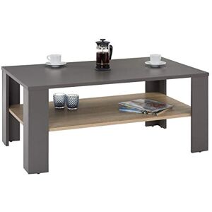 IDIMEX Table Basse Lorient, Table de Salon rectangulaire avec 1 étagère Espace de Rangement Ouvert, en mélaminé Gris Mat et décor chêne Sonoma - Publicité