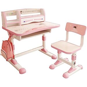 DREAMADE Coiffeuse Enfant en Bois avec Chaise et Miroir, Table de