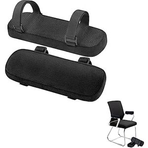 Helweet Coussins D'accoudoirs, Coussins D'accoudoirs Amovibles, Housses D'accoudoir de Chaise, Coussin de Soutien de Coude, pour Chaise Pivotante de Bureau, 1 Paire, Noir (23,5 x 7,5 x 3cm) - Publicité