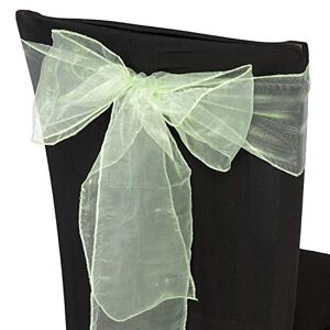 Trimming Shop 1 écharpe en organza vert pomme 17 x 280 cm avec nœud pour décoration de mariage, anniversaire, réception, anniversaire de mariage - Publicité