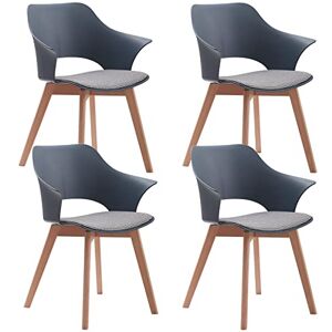 BenyLed Lot de 4 chaises de Salle à Manger avec revêtement en Tissu ; Chaises de Salon Chaises Longues Design sculpté en Creux avec accoudoir (Bleu) - Publicité