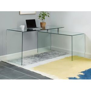 Unique Bureau d'angle ELSTRON Verre courbé Transparent - Publicité