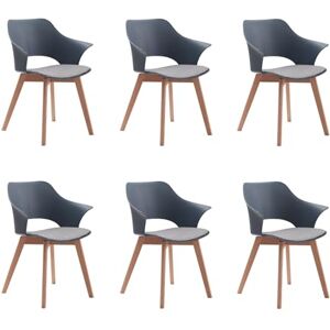 BenyLed Lot de 6 chaises de Salle à Manger avec Revêtement en Tissu ; Chaises de Salon Chaises Longues Design Sculpté en Creux avec Accoudoir (Bleu) - Publicité