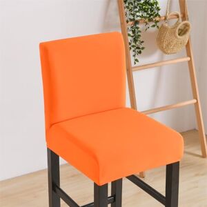 FANSU Housse Tabouret de Bar Tissu Extensible Doux Housse de Chaise de Bar avec Dossier pour Chaise Haute Pivotante, Couverture de Chaise Salle à Manger Doux et Lavable (1 pièce,Orange) - Publicité