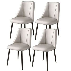 EESHHA Chaises de Dîner Ensemble de 4 chaises de salle à manger modernes avec dossier de coussin, chaises d'appoint de salon modernes du milieu du siècle avec pieds en métal, chaises de salle à manger (cou - Publicité