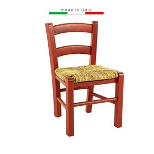 ZStyle Chaise de chaise basse enfant enfant en bois fête colorée restaurant cuisine paille (rouge, 6) - Publicité